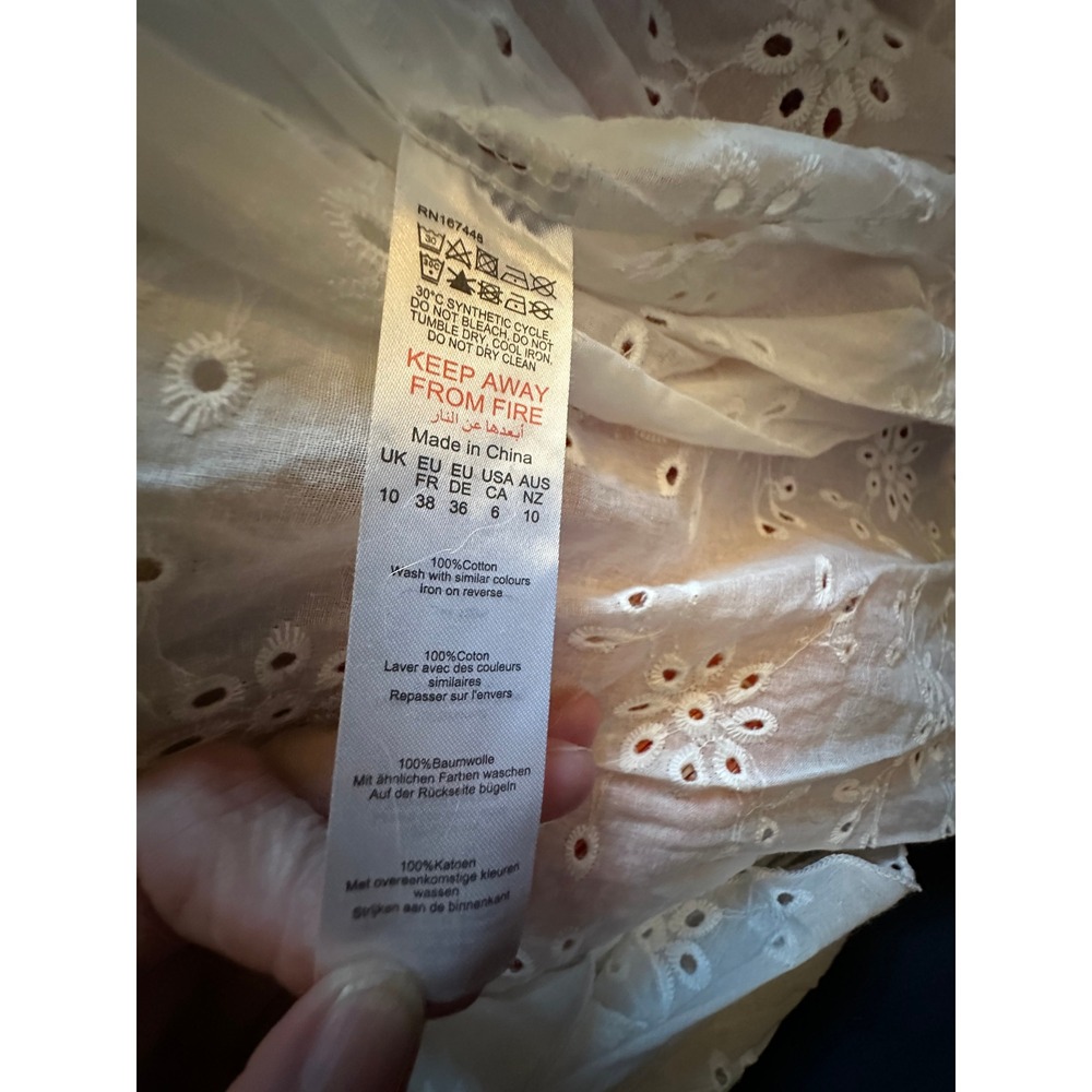 PrettyLittleThing White Eyelet Maxi Skirt Cotton CNH8714/42/58 US 6 - Picture 5 of 5
